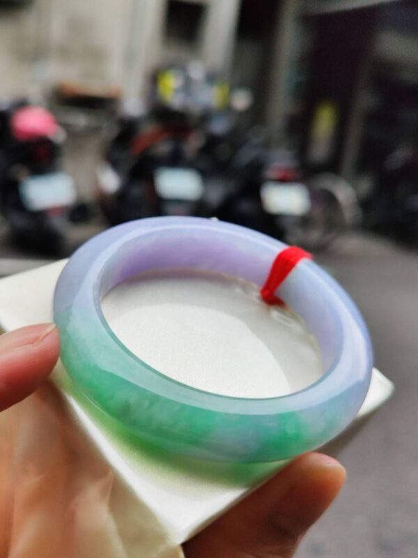 🌸 濃豔紫羅蘭春彩正圈手鐲｜天然緬甸玉A貨 🌸