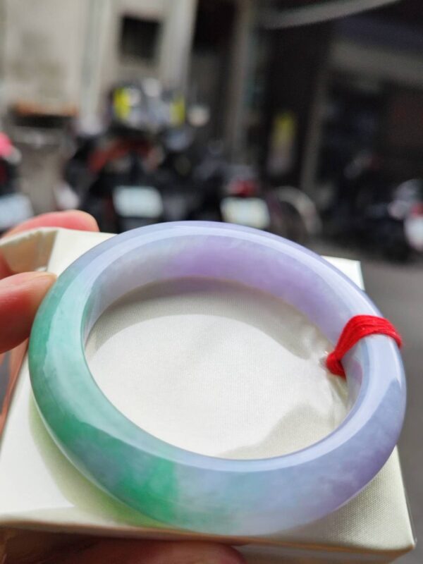 🌸 濃豔紫羅蘭春彩正圈手鐲｜天然緬甸玉A貨 🌸