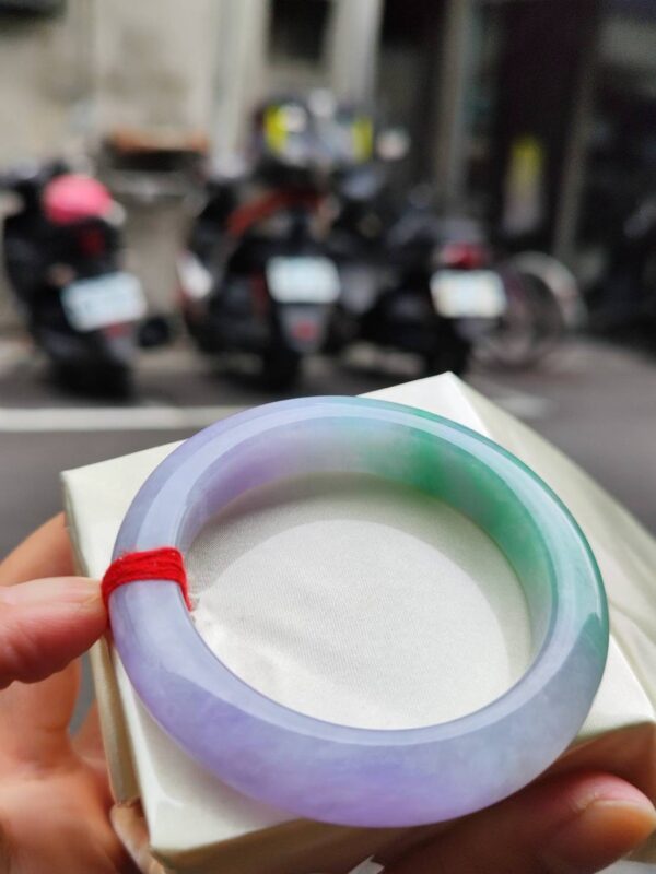 🌸 濃豔紫羅蘭春彩正圈手鐲｜天然緬甸玉A貨 🌸