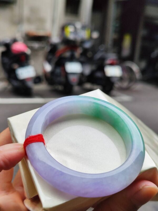 🌸 濃豔紫羅蘭春彩正圈手鐲｜天然緬甸玉A貨 🌸