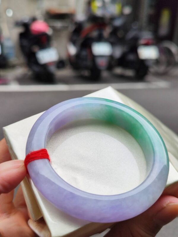 🌸 濃豔紫羅蘭春彩正圈手鐲｜天然緬甸玉A貨 🌸