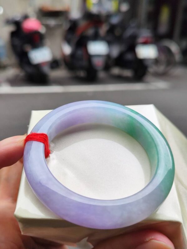 🌸 濃豔紫羅蘭春彩正圈手鐲｜天然緬甸玉A貨 🌸