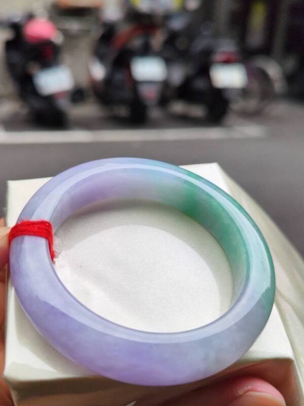 🌸 濃豔紫羅蘭春彩正圈手鐲｜天然緬甸玉A貨 🌸