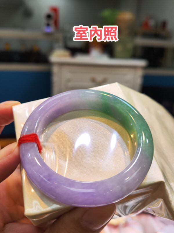 🌸 濃豔紫羅蘭春彩正圈手鐲｜天然緬甸玉A貨 🌸
