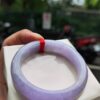 🌸 濃豔粉紫羅蘭滿色正圈手鐲｜天然緬甸玉A貨 🌸