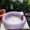 🌸 濃豔粉紫羅蘭滿色正圈手鐲｜天然緬甸玉A貨 🌸