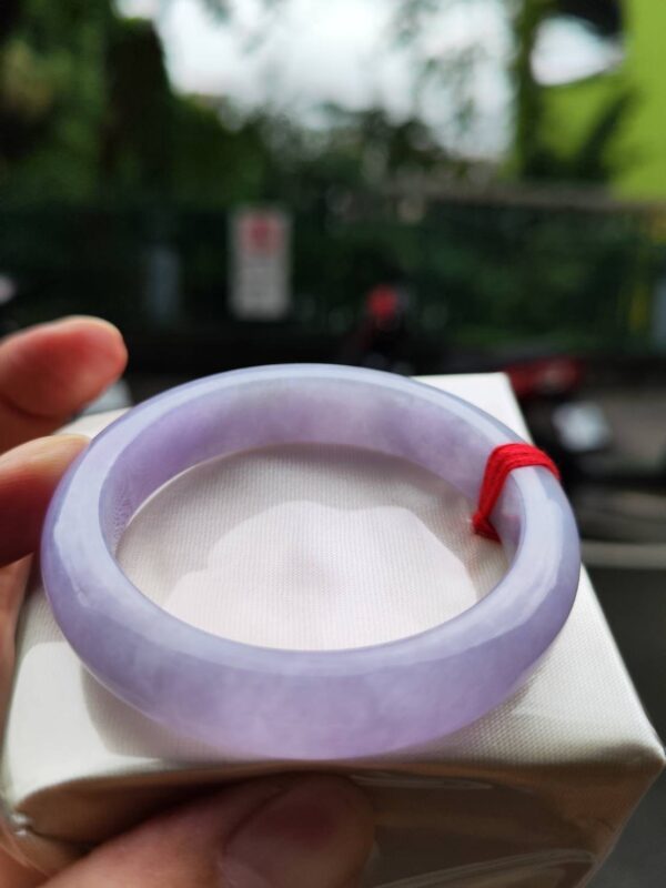 🌸 濃豔粉紫羅蘭滿色正圈手鐲｜天然緬甸玉A貨 🌸