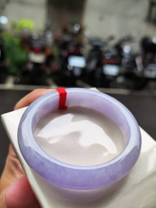 🌸 濃豔粉紫羅蘭滿色正圈手鐲｜天然緬甸玉A貨 🌸