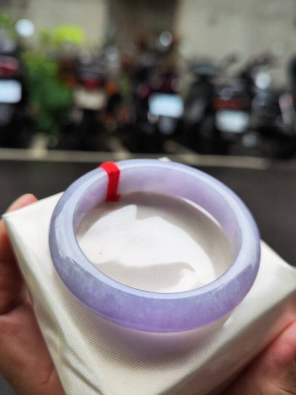 🌸 濃豔粉紫羅蘭滿色正圈手鐲｜天然緬甸玉A貨 🌸