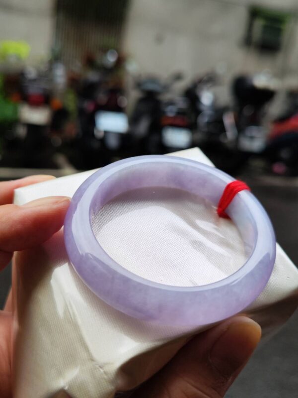 🌸 濃豔粉紫羅蘭滿色正圈手鐲｜天然緬甸玉A貨 🌸