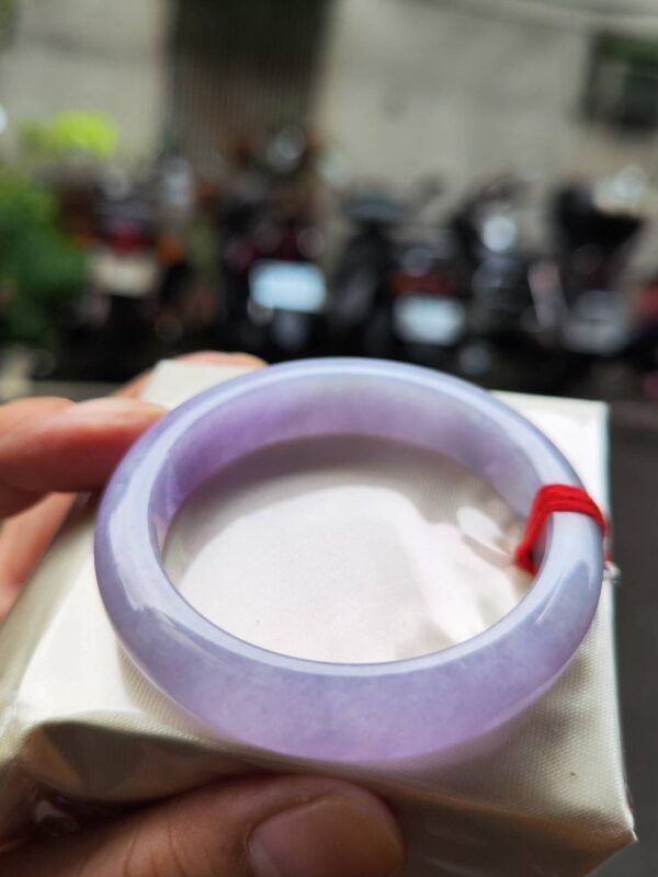 🌸 濃豔粉紫羅蘭滿色正圈手鐲｜天然緬甸玉A貨 🌸