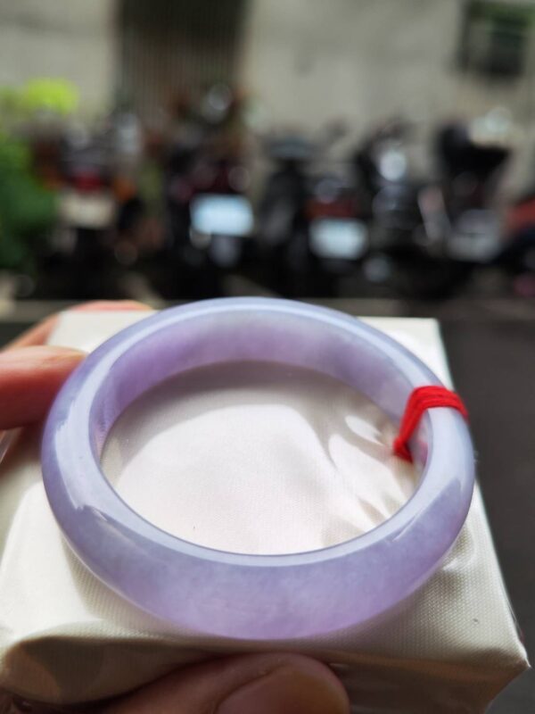 🌸 濃豔粉紫羅蘭滿色正圈手鐲｜天然緬甸玉A貨 🌸