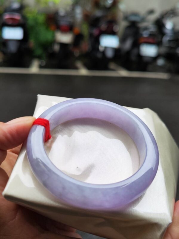 🌸 濃豔粉紫羅蘭滿色正圈手鐲｜天然緬甸玉A貨 🌸