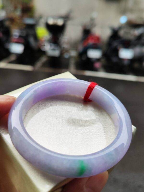 🌸 濃豔粉紫羅蘭春彩正圈手鐲｜天然緬甸玉A貨 🌸