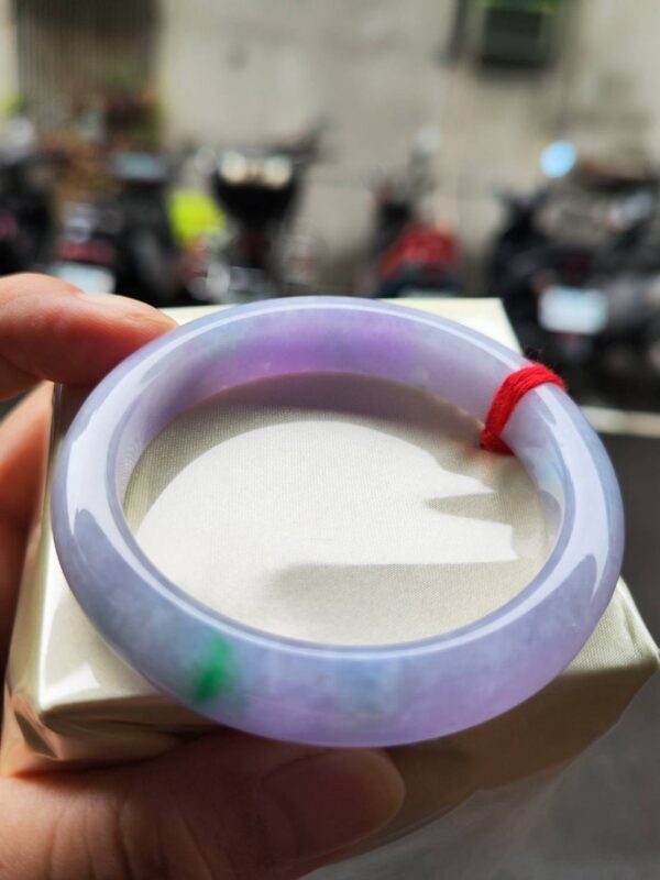 🌸 濃豔粉紫羅蘭春彩正圈手鐲｜天然緬甸玉A貨 🌸