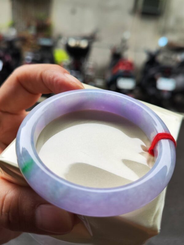 🌸 濃豔粉紫羅蘭春彩正圈手鐲｜天然緬甸玉A貨 🌸