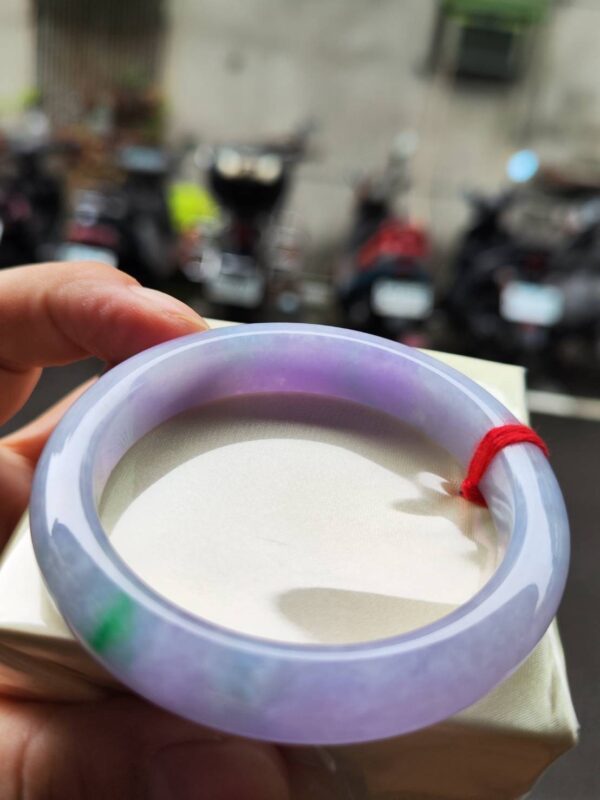 🌸 濃豔粉紫羅蘭春彩正圈手鐲｜天然緬甸玉A貨 🌸