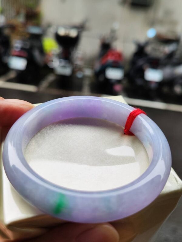 🌸 濃豔粉紫羅蘭春彩正圈手鐲｜天然緬甸玉A貨 🌸