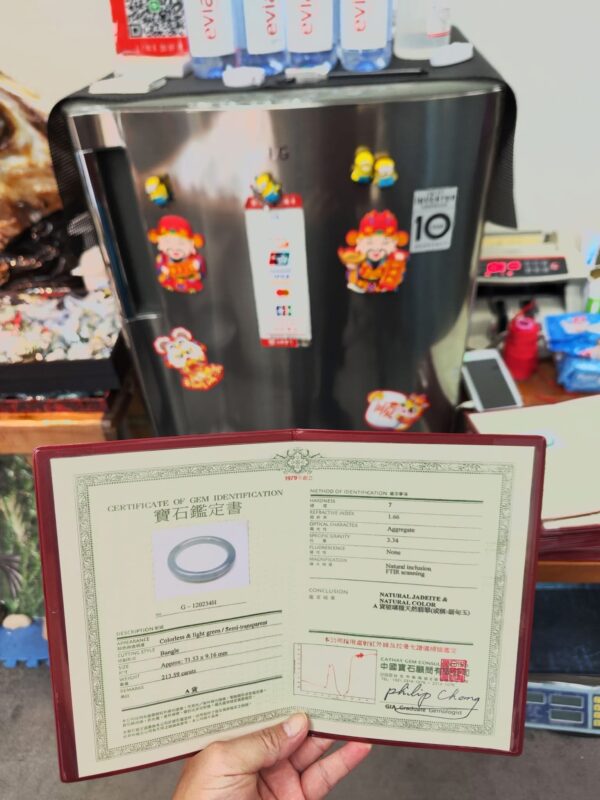 💎 天然緬甸玉A貨 放光玻璃種飄花圓骨正圈手鐲 💎