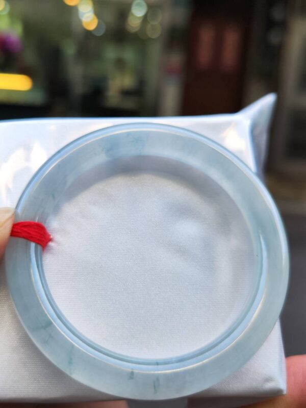 💎 天然緬甸玉A貨 放光玻璃種飄花圓骨正圈手鐲 💎