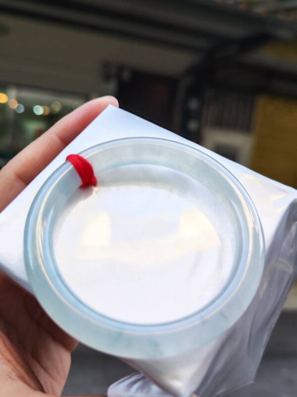 💎 天然緬甸玉A貨 放光玻璃種飄花圓骨正圈手鐲 💎