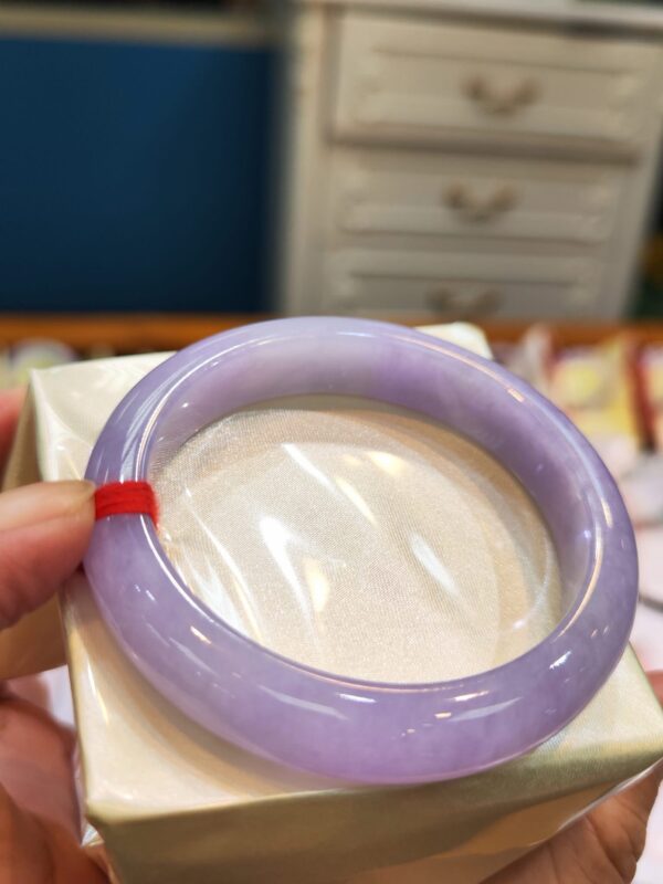 🌸 濃豔粉紫羅蘭滿色正圈手鐲｜天然緬甸玉A貨 🌸