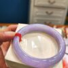🌸 濃豔粉紫羅蘭滿色正圈手鐲｜天然緬甸玉A貨 🌸