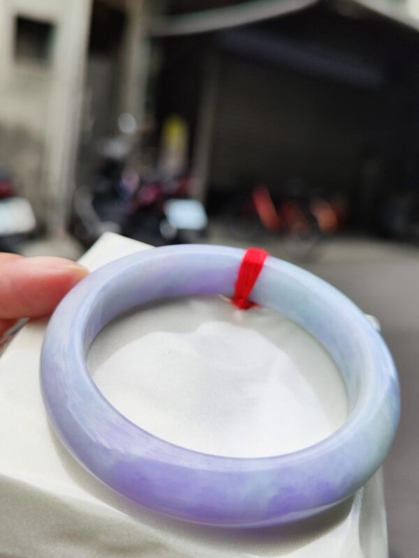 🌸濃豔紫羅蘭正圈厚庄手鐲天然緬甸玉A貨 🌸