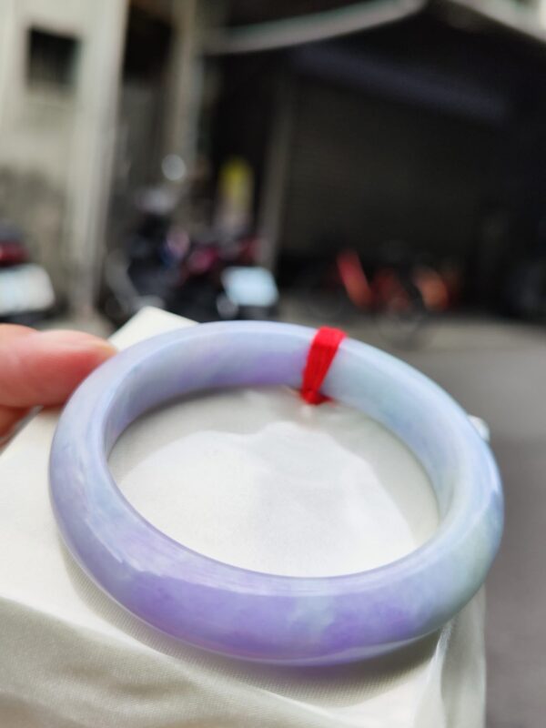 🌸濃豔紫羅蘭正圈厚庄手鐲天然緬甸玉A貨 🌸