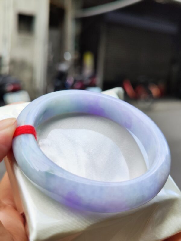 🌸濃豔紫羅蘭正圈厚庄手鐲天然緬甸玉A貨 🌸