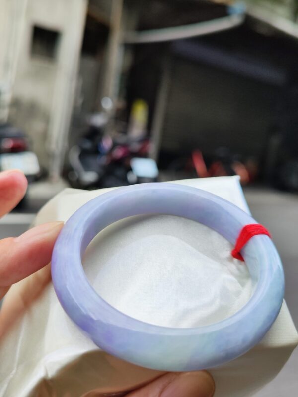 🌸濃豔紫羅蘭正圈厚庄手鐲天然緬甸玉A貨 🌸