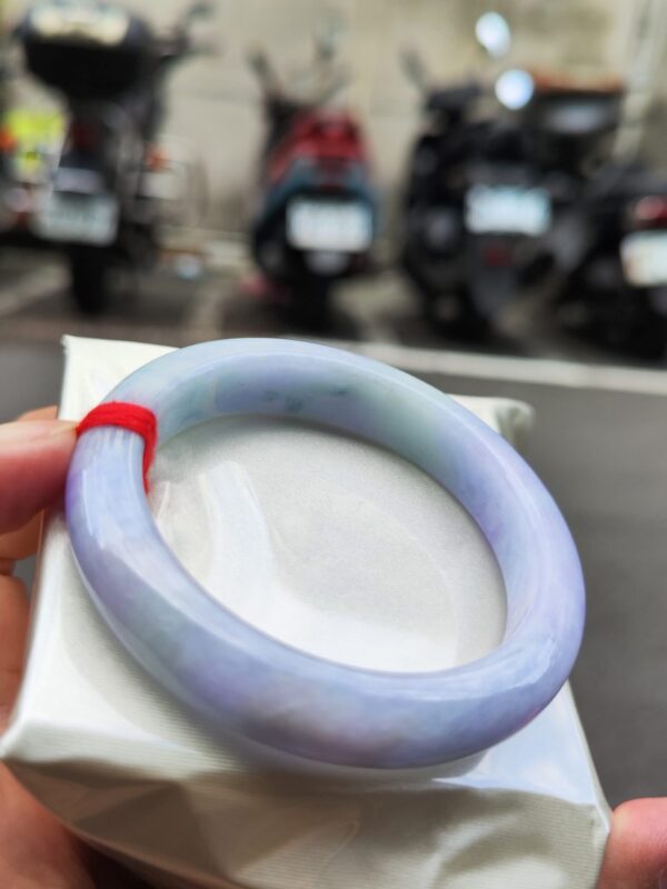 🌸濃豔紫羅蘭正圈厚庄手鐲天然緬甸玉A貨 🌸