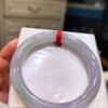 🌸 冰種淡紫羅蘭春彩圓骨正圈手鐲｜天然緬甸玉A貨 🌸