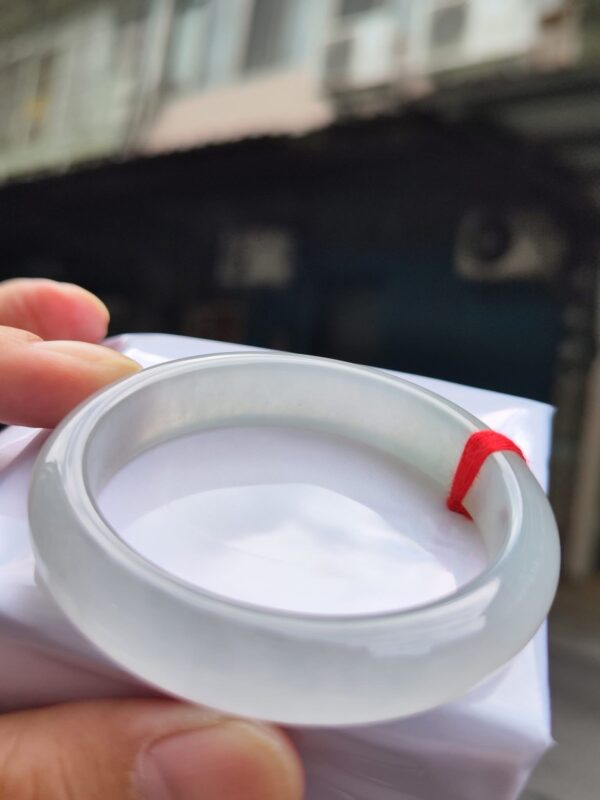 💎天然緬甸玉A貨 玻璃種白月光正圈手鐲 💎