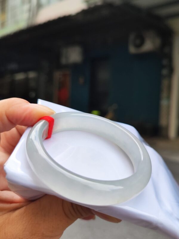 💎天然緬甸玉A貨 玻璃種白月光正圈手鐲 💎