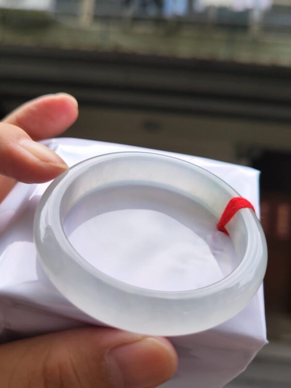 💎天然緬甸玉A貨 玻璃種白月光正圈手鐲 💎