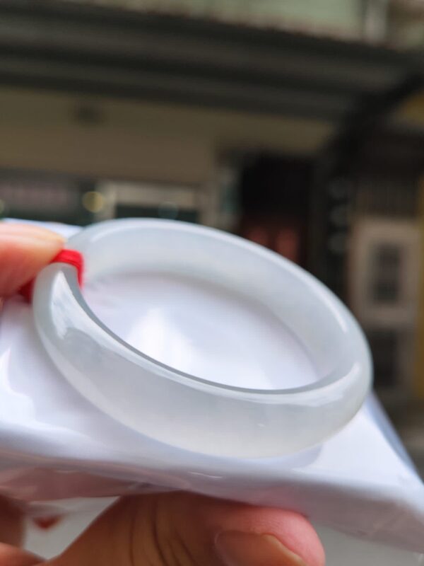 💎天然緬甸玉A貨 玻璃種白月光正圈手鐲 💎