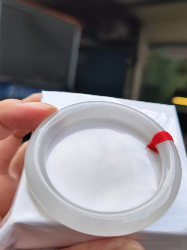 💎天然緬甸玉A貨 冰種白月光正圈手鐲 💎