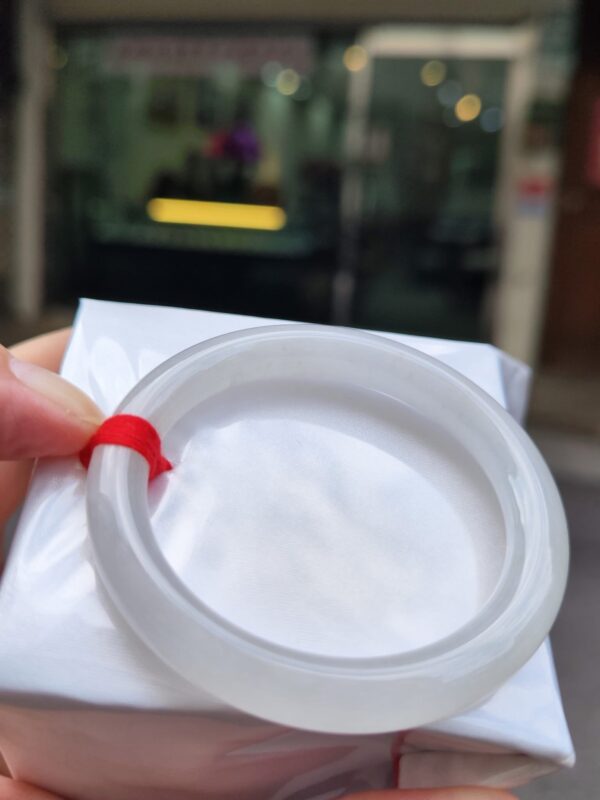 💎天然緬甸玉A貨 冰種白月光正圈手鐲 💎