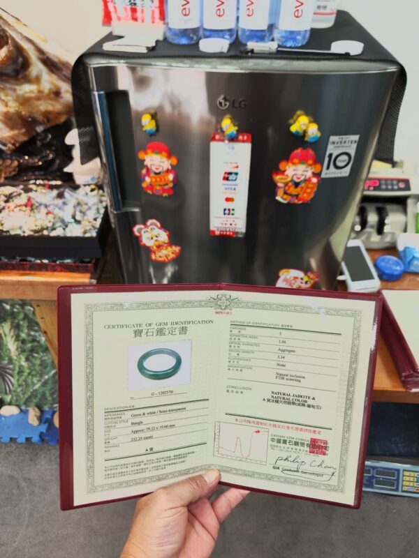 ✨天然緬甸玉A貨 ✨🔥冰種 飄陽綠正圈圓骨手鐲 🔥