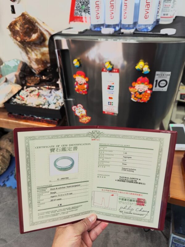 💎天然緬甸玉A貨 很放光的玻璃種飄花正圈手鐲 💎