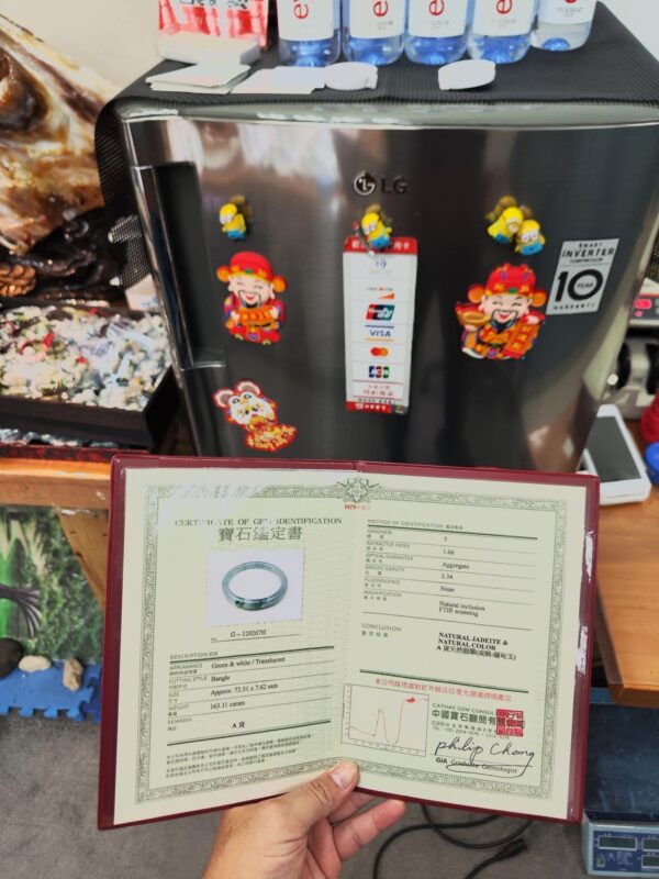 💎天然緬甸玉A貨 飄綠花正圈圓骨手鐲 💎