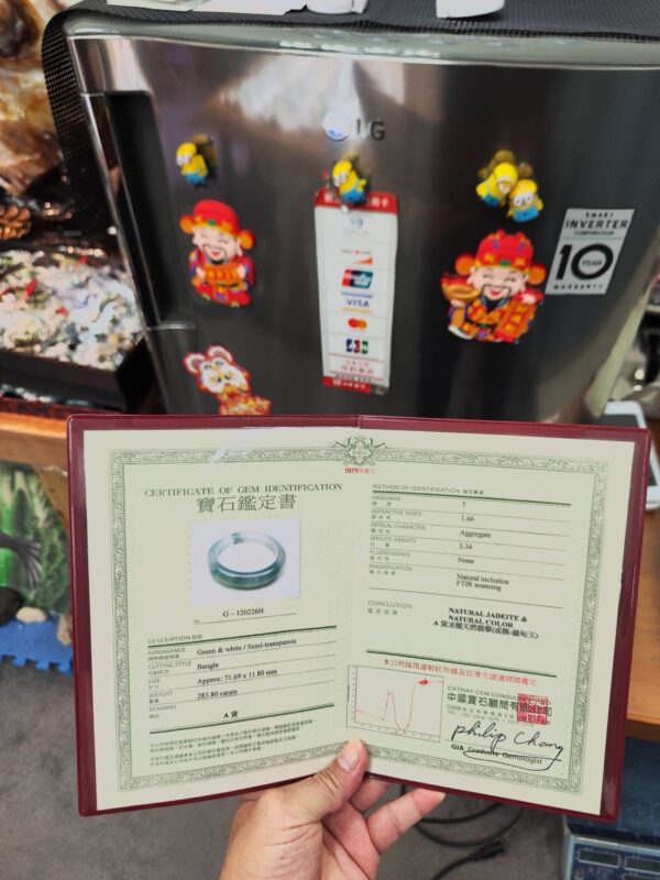 💎天然緬甸玉A貨 冰種飄綠花正圈厚庄手鐲 💎
