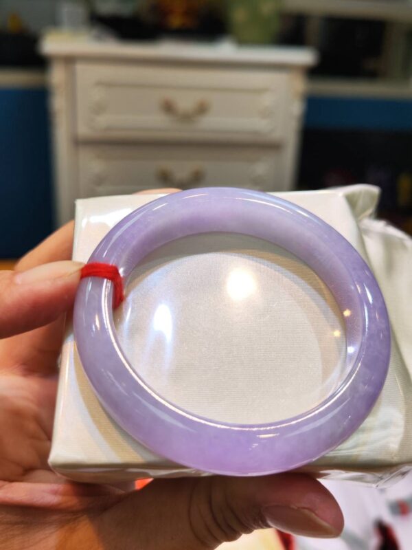 🌸 濃豔粉紫羅蘭滿色正圈手鐲｜天然緬甸玉A貨 🌸
