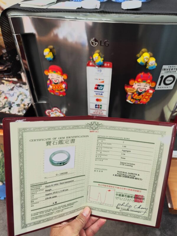 💎天然緬甸玉A貨 冰種飄綠花正圈手鐲 💎