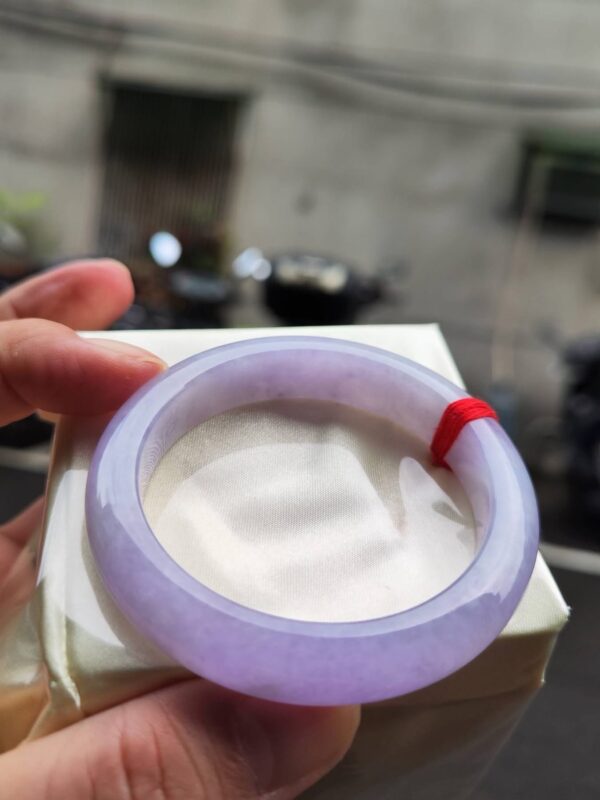 🌸 濃豔粉紫羅蘭滿色正圈手鐲｜天然緬甸玉A貨 🌸