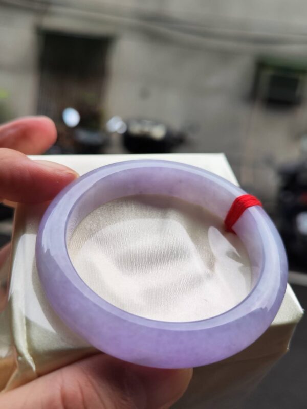 🌸 濃豔粉紫羅蘭滿色正圈手鐲｜天然緬甸玉A貨 🌸