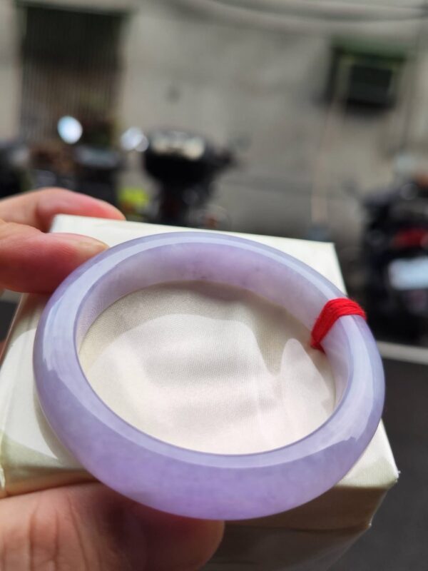 🌸 濃豔粉紫羅蘭滿色正圈手鐲｜天然緬甸玉A貨 🌸