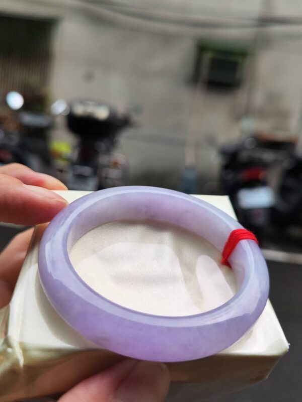 🌸 濃豔粉紫羅蘭滿色正圈手鐲｜天然緬甸玉A貨 🌸