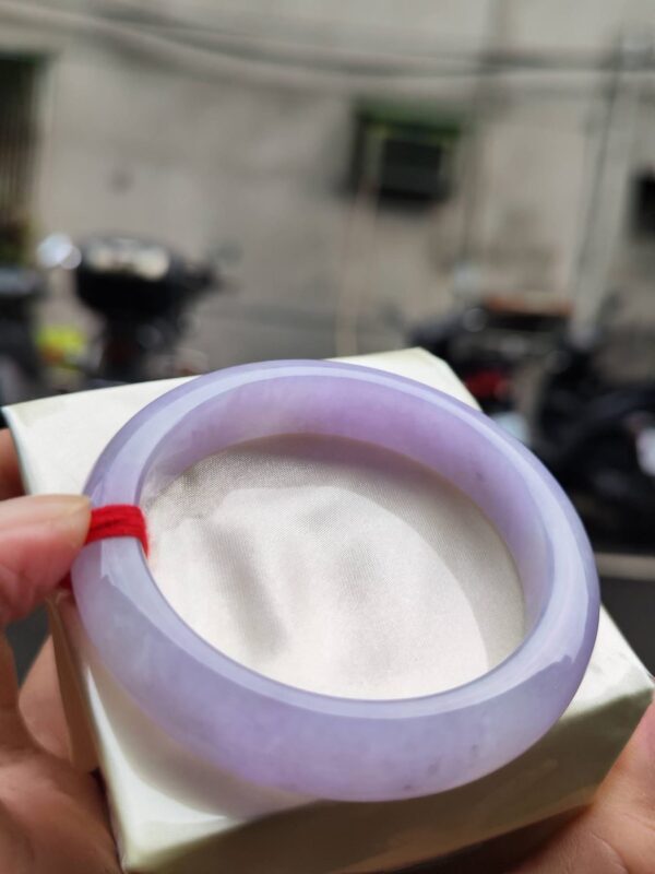 🌸 濃豔粉紫羅蘭滿色正圈手鐲｜天然緬甸玉A貨 🌸